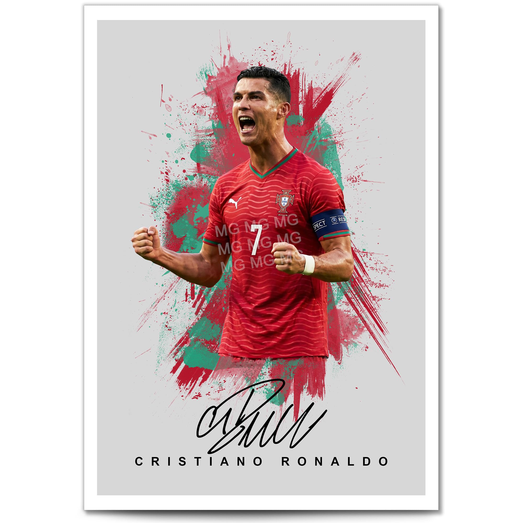 Cristiano Ronaldo Legend Signed Photo Poster Print Picture Display Autograph Memorabilia for football fans Gift Manchester United Real Madrid Juventus Portugal (Portugal A4 poster only)