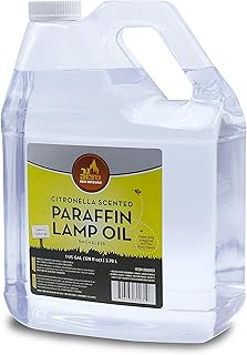 Citronella Scented Lamp Oil, 1 Gallon - Smokeless and Odorless Insect and Mosquito Repellent Paraffin Lamp Oil for Indoor ...
