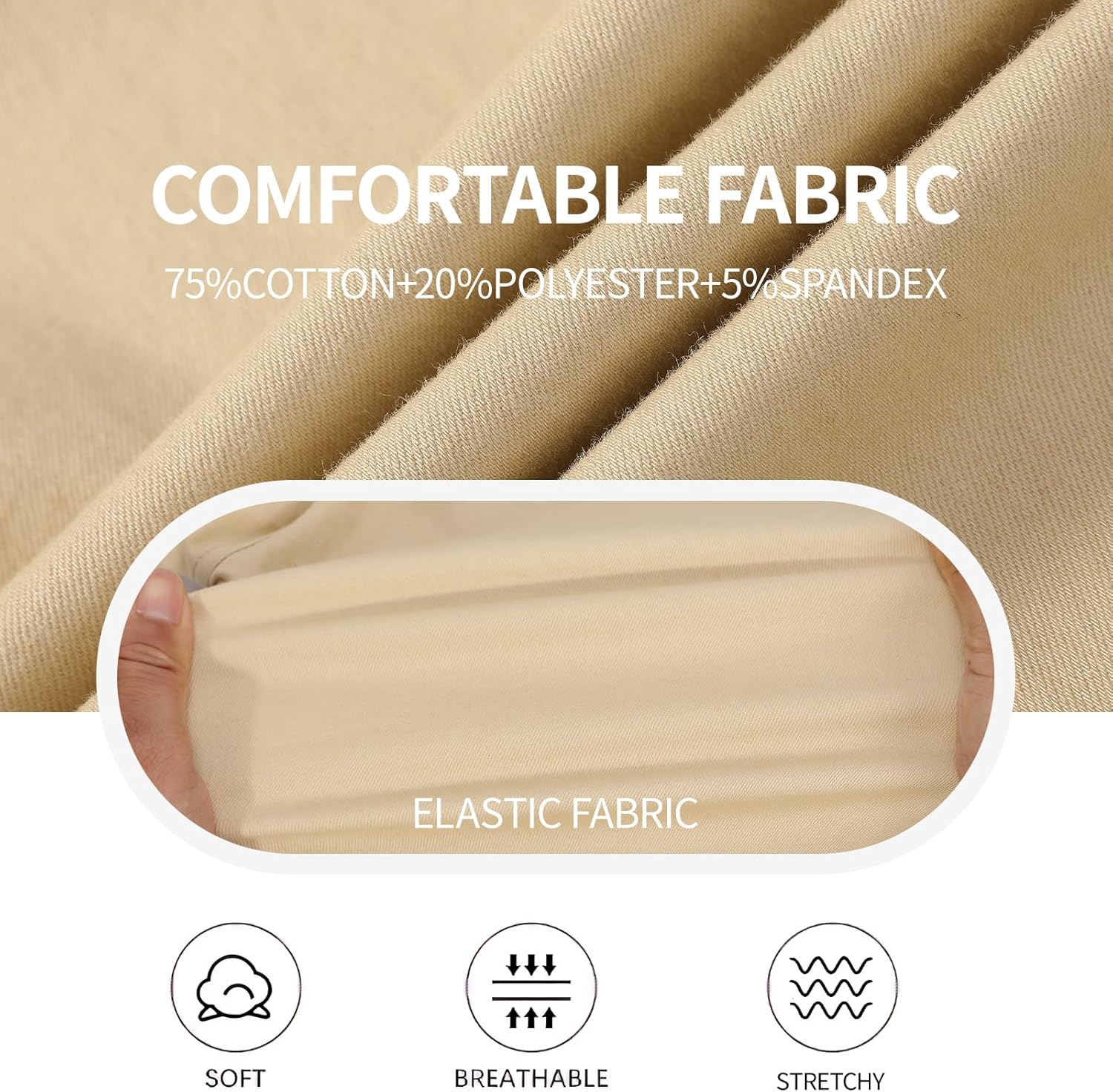 Boys School Uniform Jogger Pants Kids Stretch Drawstring Joggers with Pockets Toddler Pull-on Pants(2-12Years) - Image 4