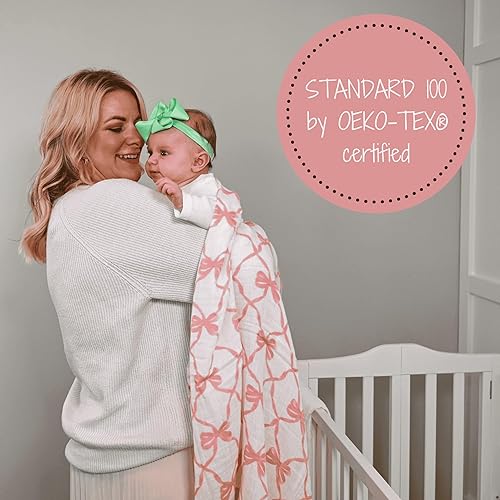 Miniatura 46 de LollyBanks Manta de muselina grande de 47 x 47 pulgadas, manta de bebé para niños y niñas, 100% algodón, manta de recepción para recién nacido