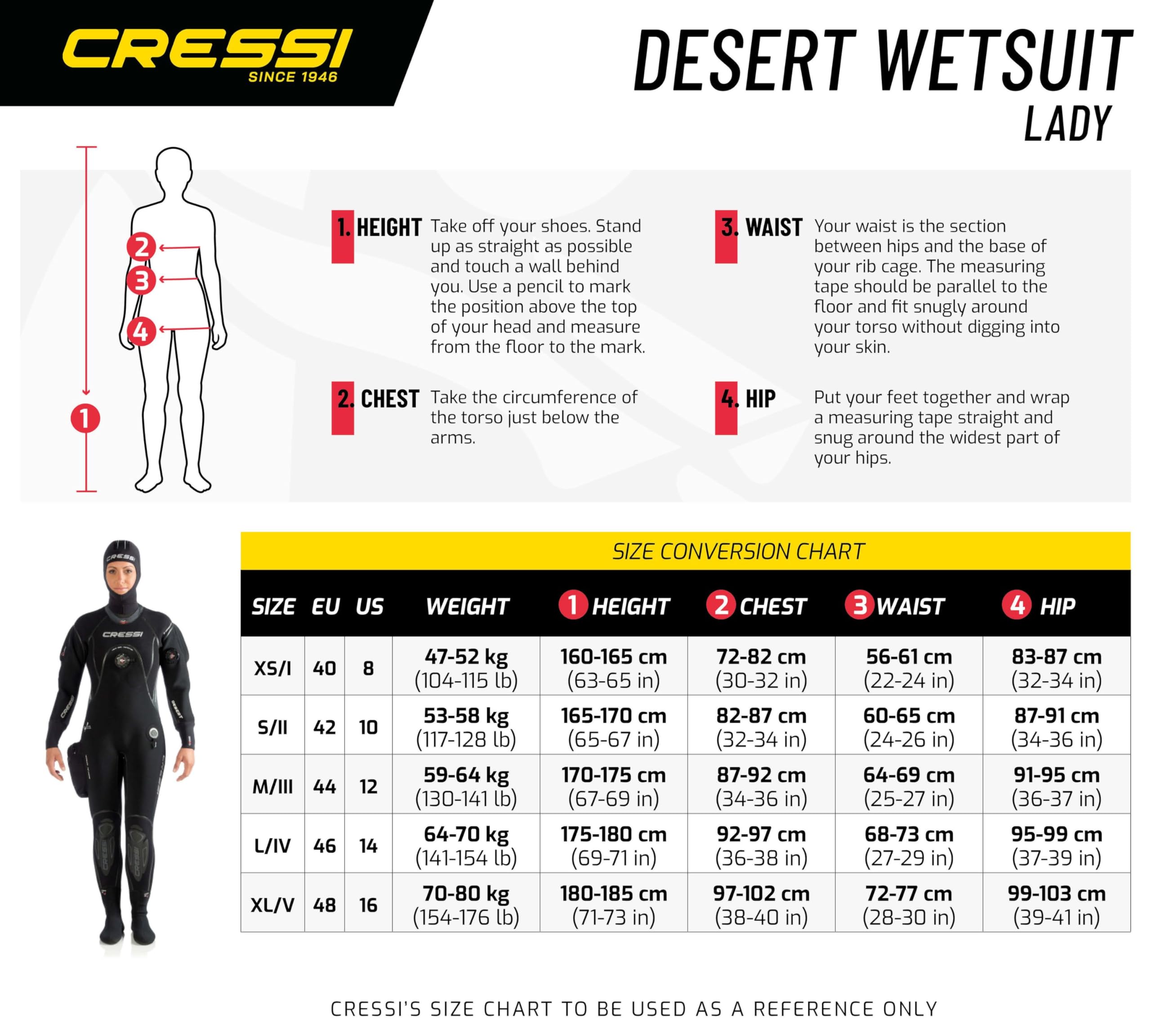 Cressi Desert Lady Dry Suit 4mm HD - Traje Seco para Buceo