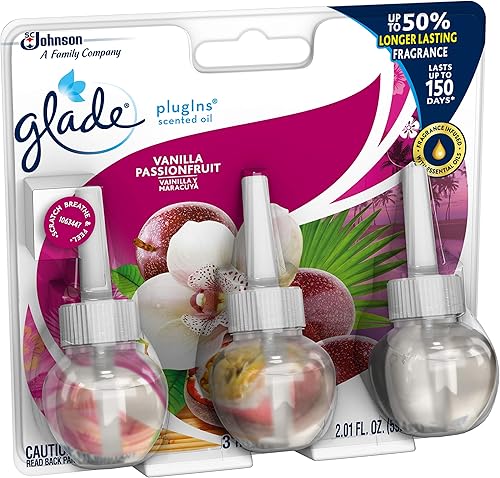 Miniatura 14 de Glade PlugIns, Vanilla Passion Fruit - Repuesto de ambientador, aceites esenciales y perfumados para el hogar y el baño, aroma de vainilla y fruta