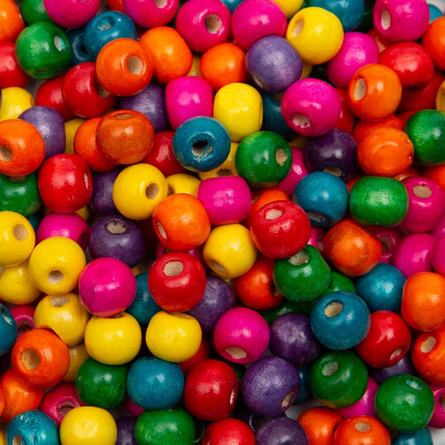 1000Pcs Colourful Wooden Beads Round Paint Wooden Bead Spacer Beads with 10mm Large Holes Multiple Bead for DIY Jewelry Bracelets Making( (10mm) - Image 2