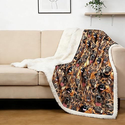 BlessLiving Manta mullida de perros para niños y adultos, manta de vellón reversible con patrón de animales