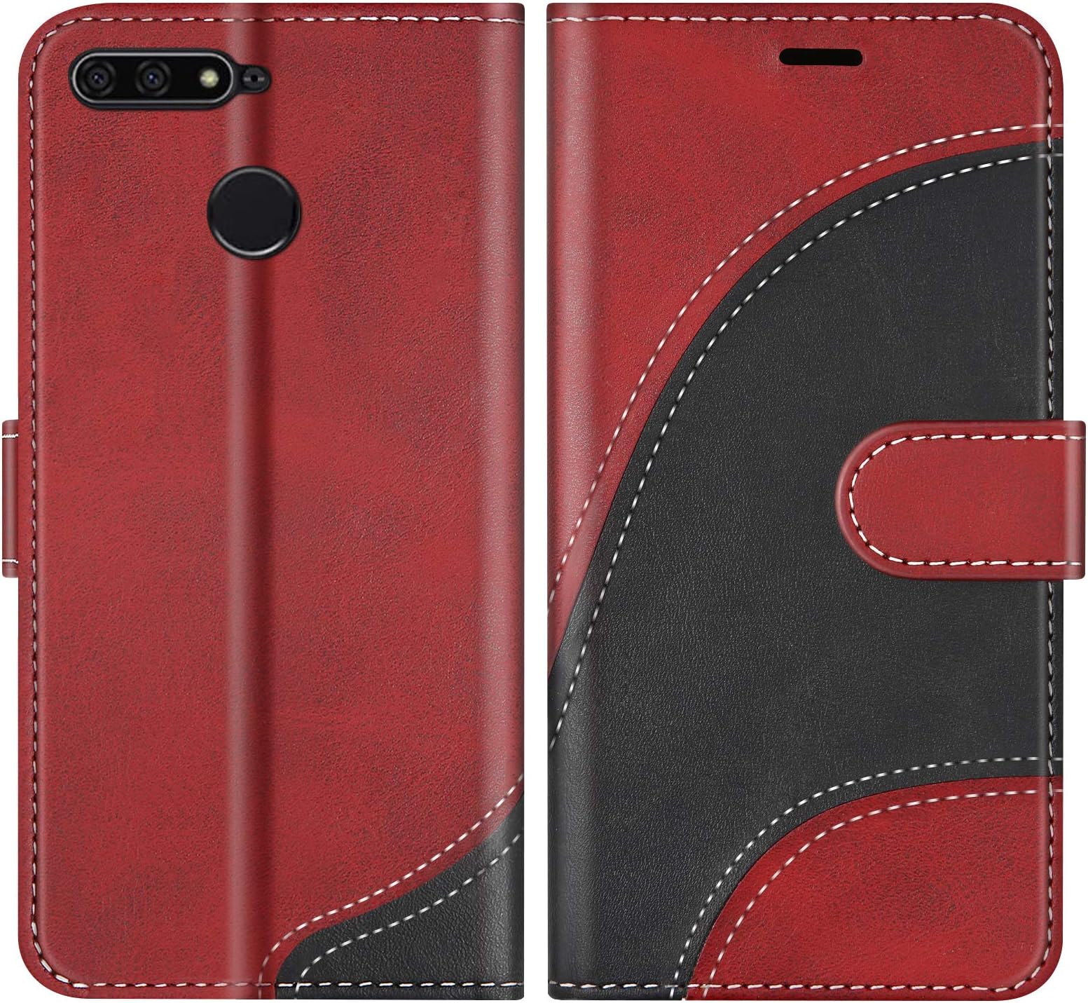 Mulbess Leder Flip Hülle Für Huawei P Smart Z – Navy Blau, Mit Kartenfächern & Ständerfunktion