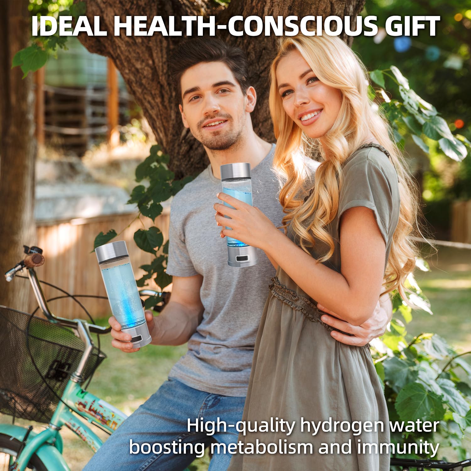 Botella de agua de hidrógeno, generador de botellas de agua de hidrógeno, botella de agua de iones portátil de 1500 PPB con tecnología SPE/PEM, máquina de agua de hidrógeno para el hogar,