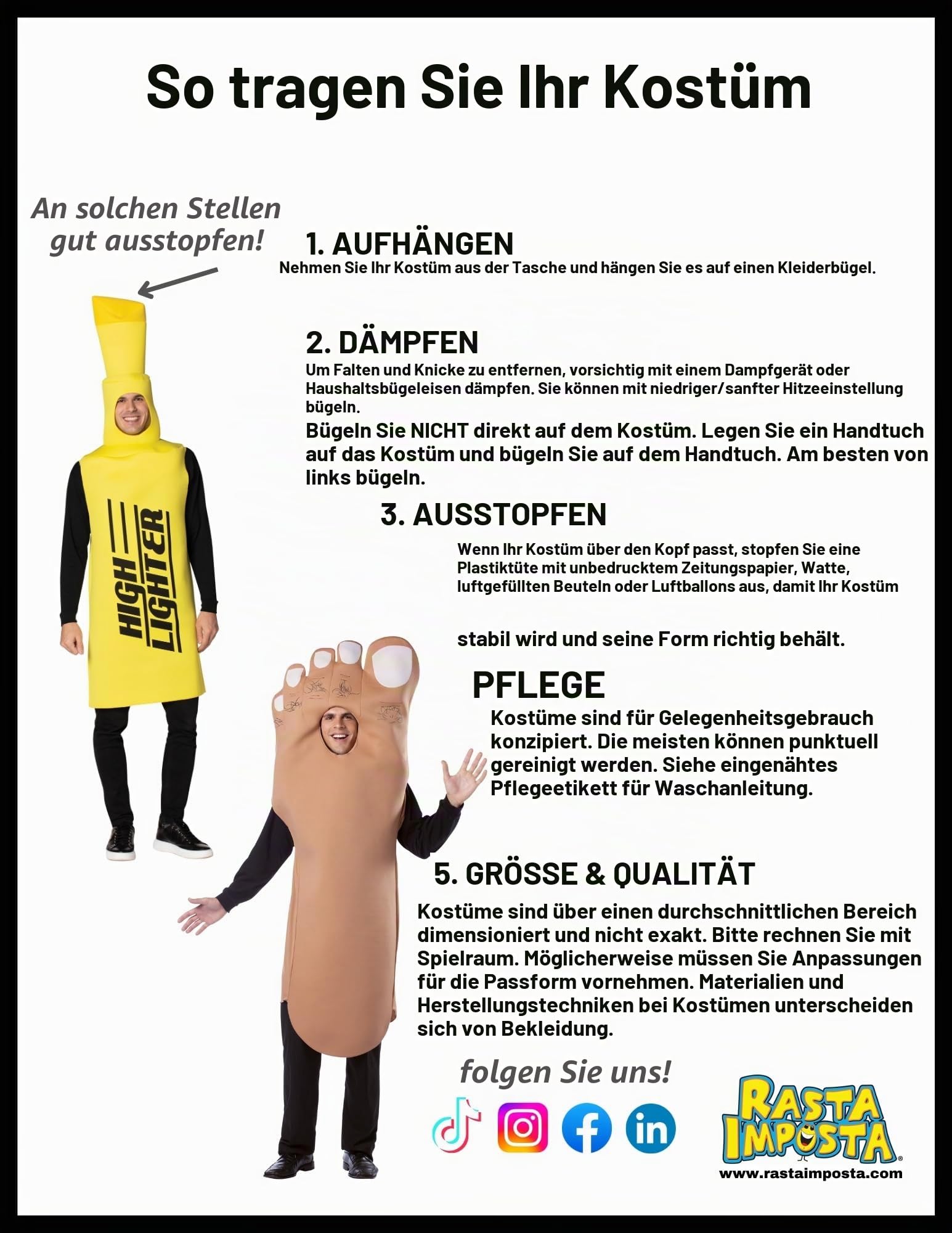 Rasta Imposta Big Foot Erwachsene, hautfarben, Einheitsgre