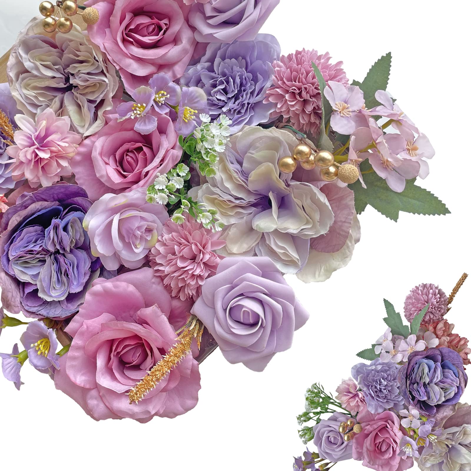 IFOYOUNG Artificial Flowers for Decoration Flores para Thanksgiving Party Decorations Wedding Flowers for Decoration Flower Crafts Silk Flower Bridal Shower Wedding Decoration. (28Pcs Noble Purple)
