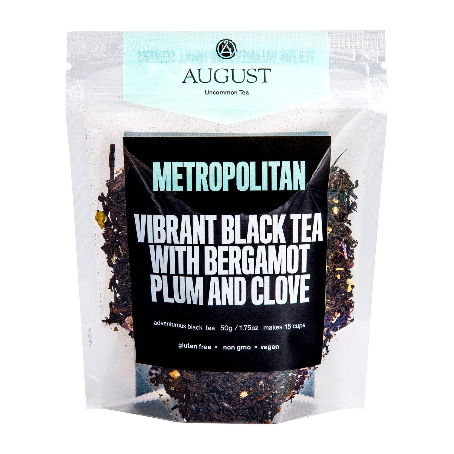 August Uncommon Metropolitan – Bergamot Plum Earl Grey Black Tea – Handcrafted Loose Leaf Tea for Daily Enjoyment – Smooth and Aromatic with Bright Citrus Notes – Convenient Resealable Pouch (1.8oz)