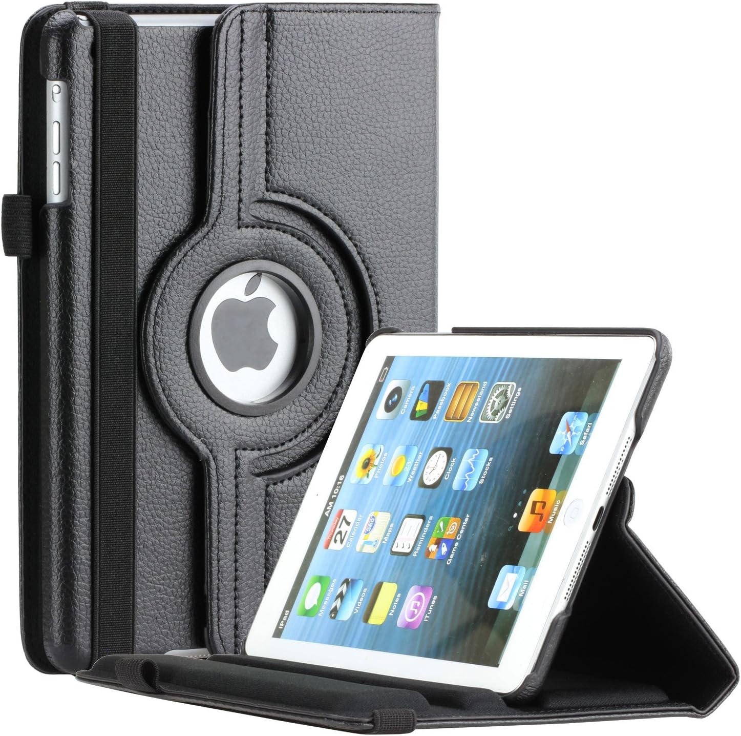 Thilon PU Leather 360 Degree Rotating Auto Sleep / Wake up Stand Case for Apple for iPad Air 1, Black