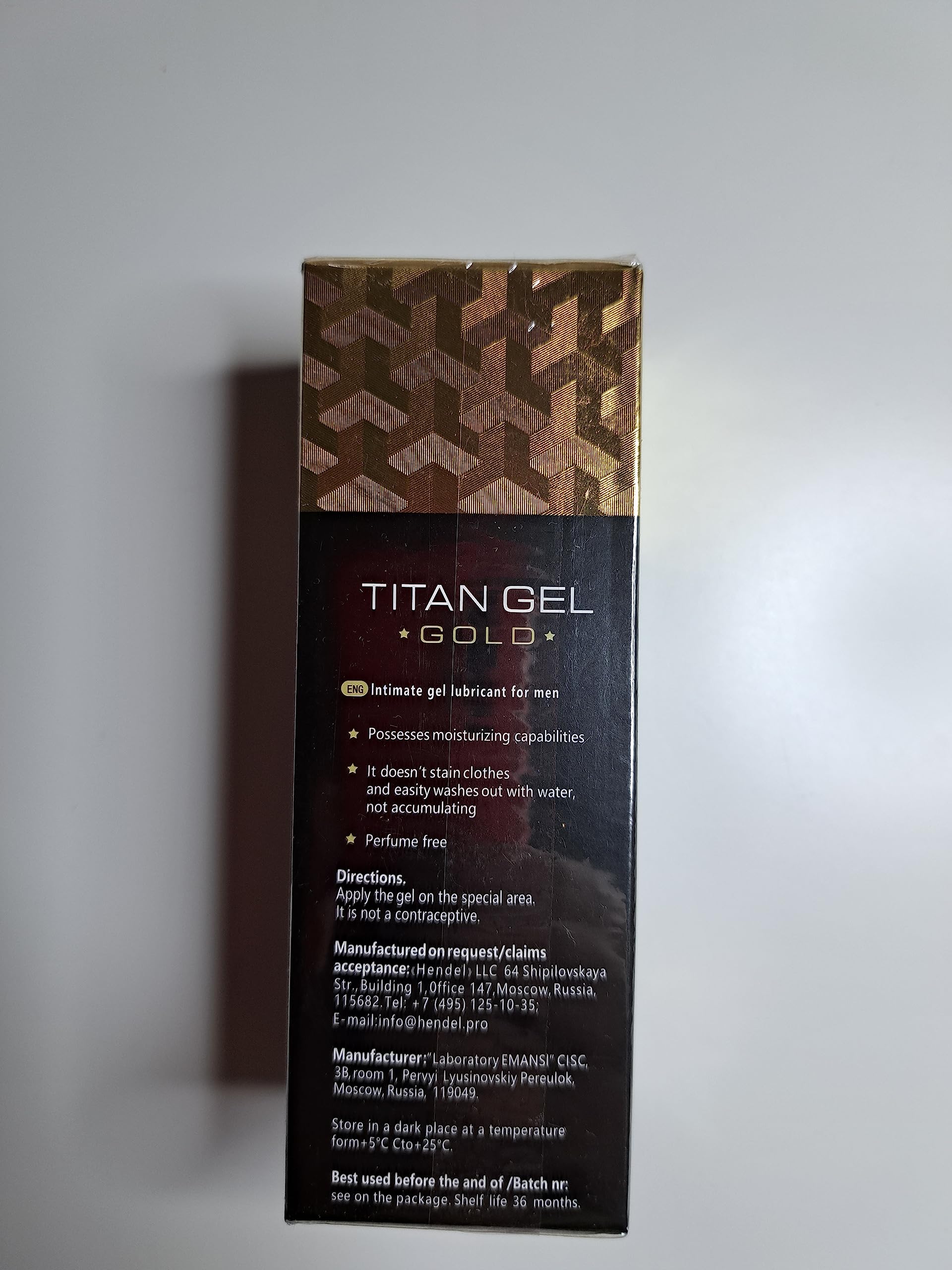 Titan Gel Gold Original Lot de 2 tubes de lubrifiant corporel pour homme 50 ml