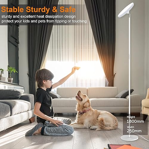 Miniatura 8 de WOWLUMEN Lámpara de pie de 36 W, color negro, paquete de 1 + lámpara de pie de 42 W, color blanco, 1 paquete