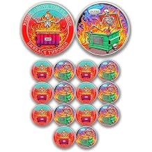 16Pcs Fine Dumpster Fire Challenge Coin - The Strongest Steel is Forged Dumpster Fire Coin - Funny Desk Accessories for Work - Inspirational Gifts for Office Colleagues - Dumpster Fire Ornament