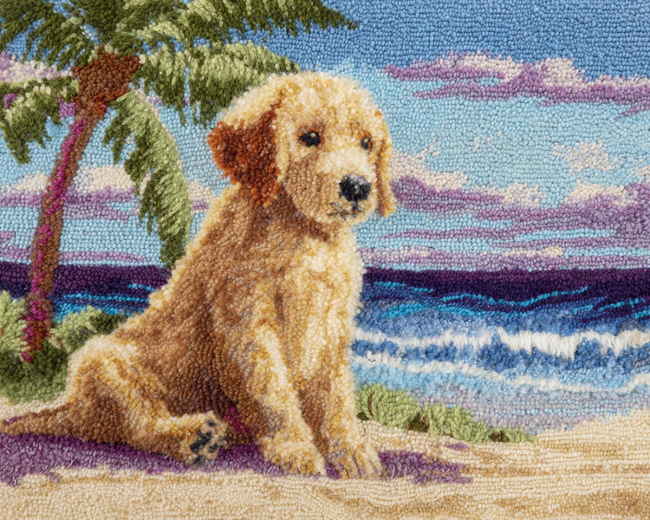 AMBATTERY Large Rug Making Kit Dogs on the Beach 60x40cm