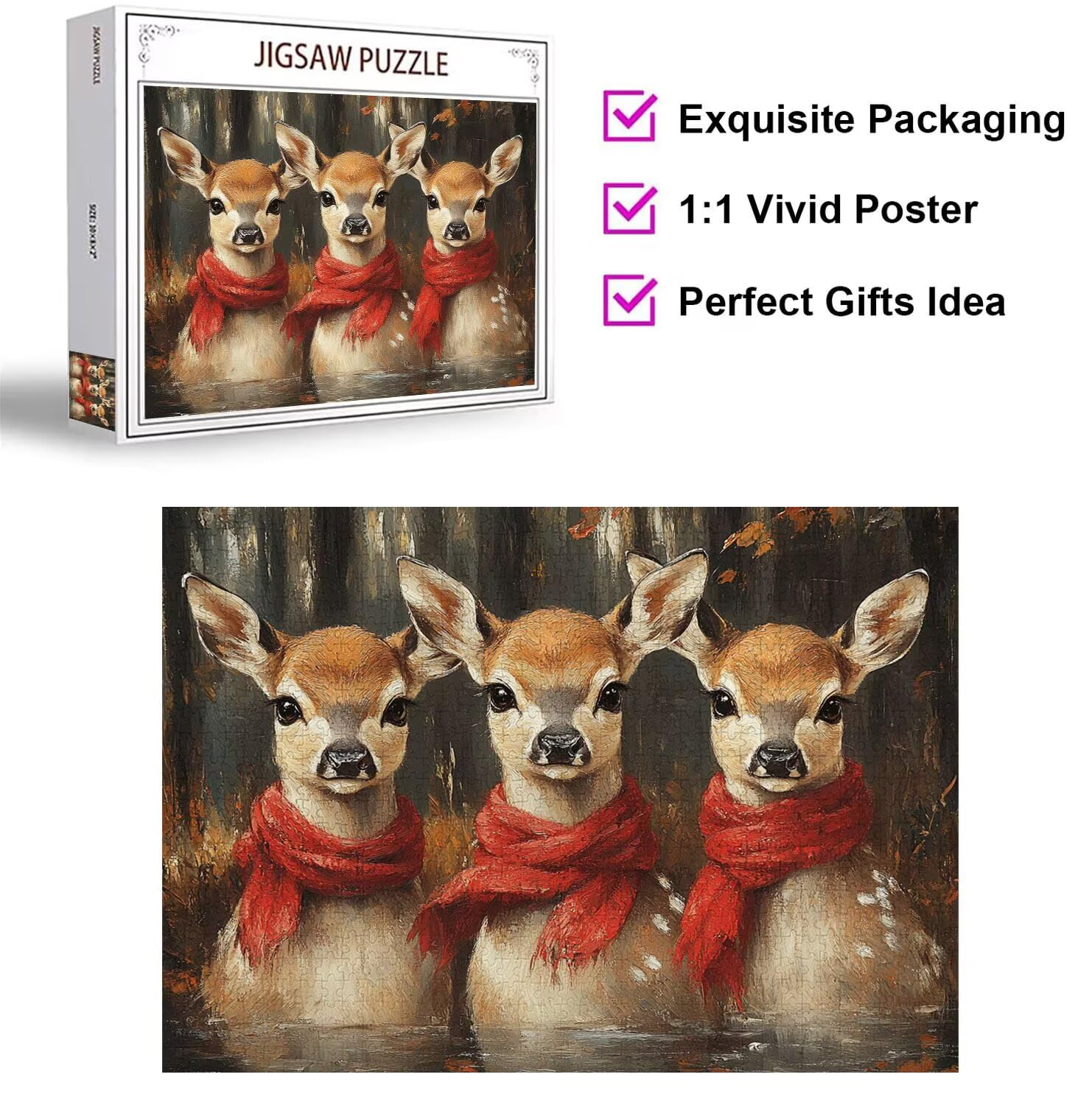Puzzle 6000 Pezzi astratto Puzzle Classici per Gioco Familiare, n-48 | Impossibile Puzzles, Intrattenimento Creativo, Rilassamento e Intelligence, Regalo per Amore e Amico, Decorazioni Casa, cervo