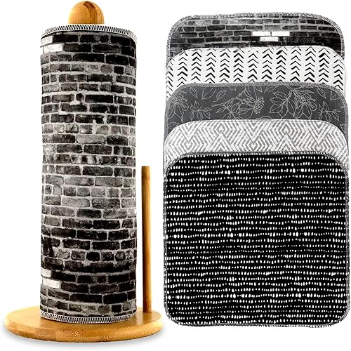 Miniatura 6 de ROGITU Paquete de 25 toallas de papel reutilizables, sin papel, lavables, de algodón para toallas de cocina, productos sin desperdicio, alternativas