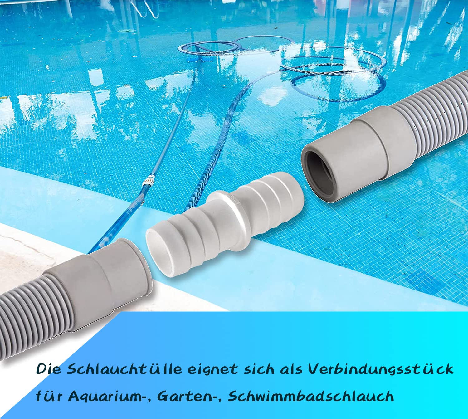 6 Connettori per Tubo Flessibile per Piscina per Aspirapolvere per