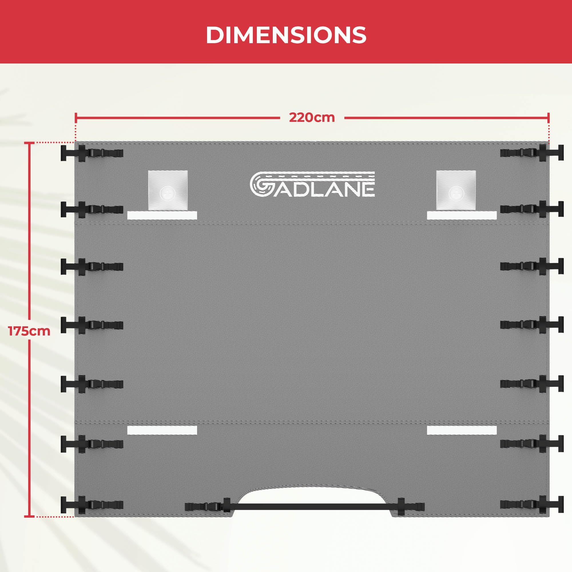 GADLANE Copertura anteriore per caravan, protezione anteriore per rimorchio, con luci LED ad alta visibilità e strisce riflettenti, impermeabile, adatta alla maggior parte delle roulotte – include
