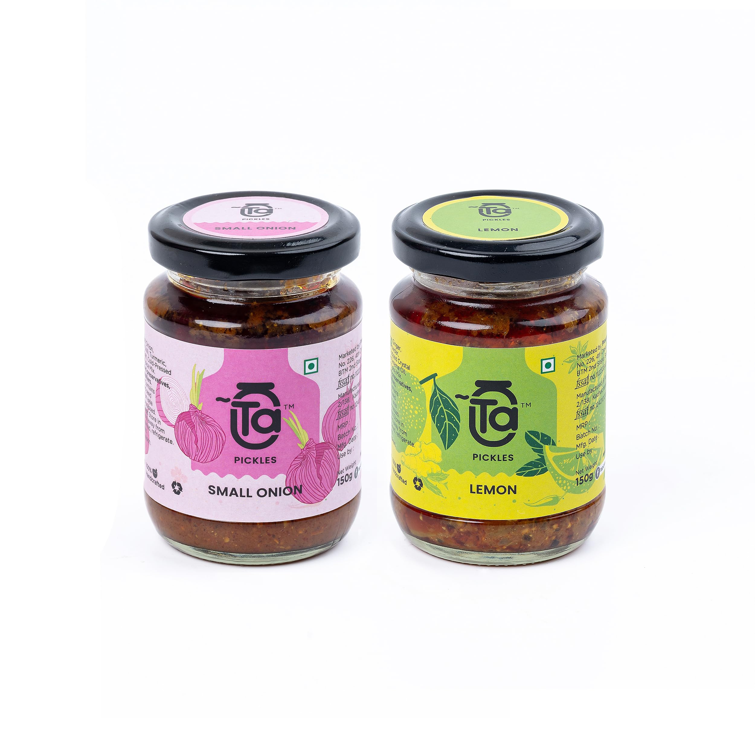 Ta Pickles | Small Onion & Lemon Ginger Green Chilli Pickle | 150g [Pack of 2] Combo Made with Cold Pressed Oil | Homemade | Traditional Indian Taste | Natural | No Preservatives (B0D4QMKW6T) Amazon Price History, Amazon Price Tracker