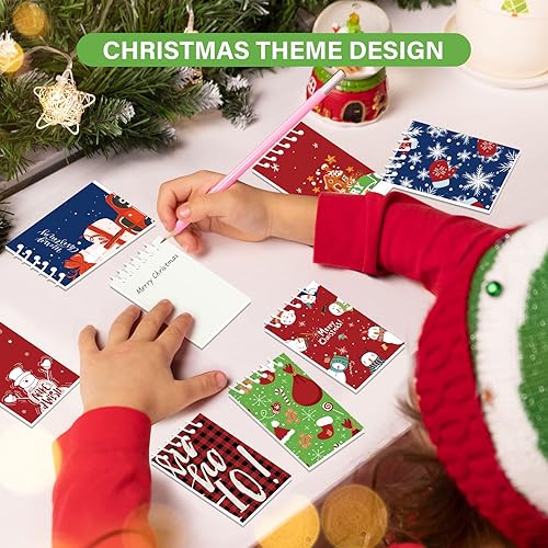 Miniatura 5 de 24 mini blocs de notas en espiral de Navidad, diseño de muñeco de nieve, regalos para niños, suministros de recuerdos de fiesta de Navidad, 8
