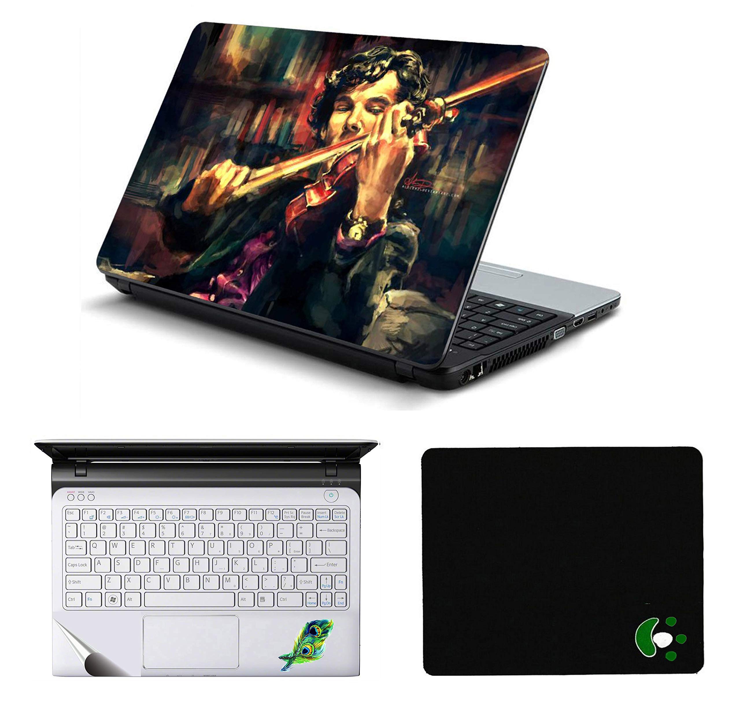 Namo Arts Laptop Accessories Combo Sherlock Holmes Laptop Skin Sticker, Mouse Pad and Palmrest Skin for HP-Dell-Lenovo-Acer-Asus - 14 Inch Laptops ( 14 inch x 9.3 inch) (B07MTQWQL5) Amazon Price History, Amazon Price Tracker