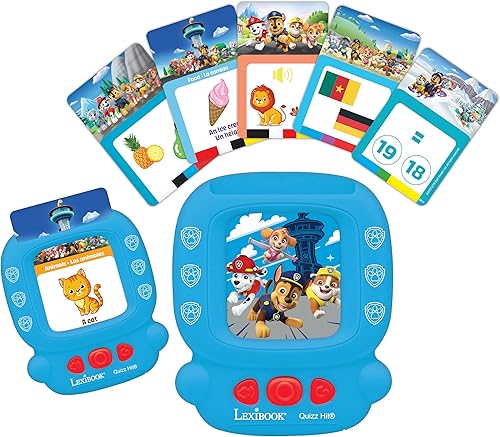 Miniatura 3 de LEXiBOOK, Paw Patrol, lector de tarjetas interactivo bilingüe, juguete de audio para aprender inglés y español, 150 tarjetas educativas de doble