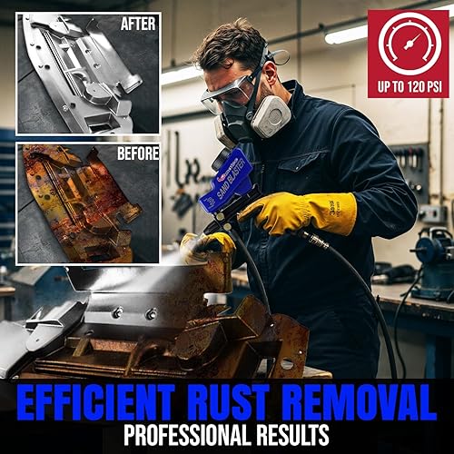 Vista 23 de LE LEMATEC Kit de pistola de chorro de arena de alimentación por gravedad, AS118 - para proyectos de bricolaje ligeros, limpieza de manchas