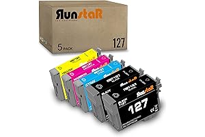 Colorful 5-Pack Remanufactured Epson 127 Ink Cartridges