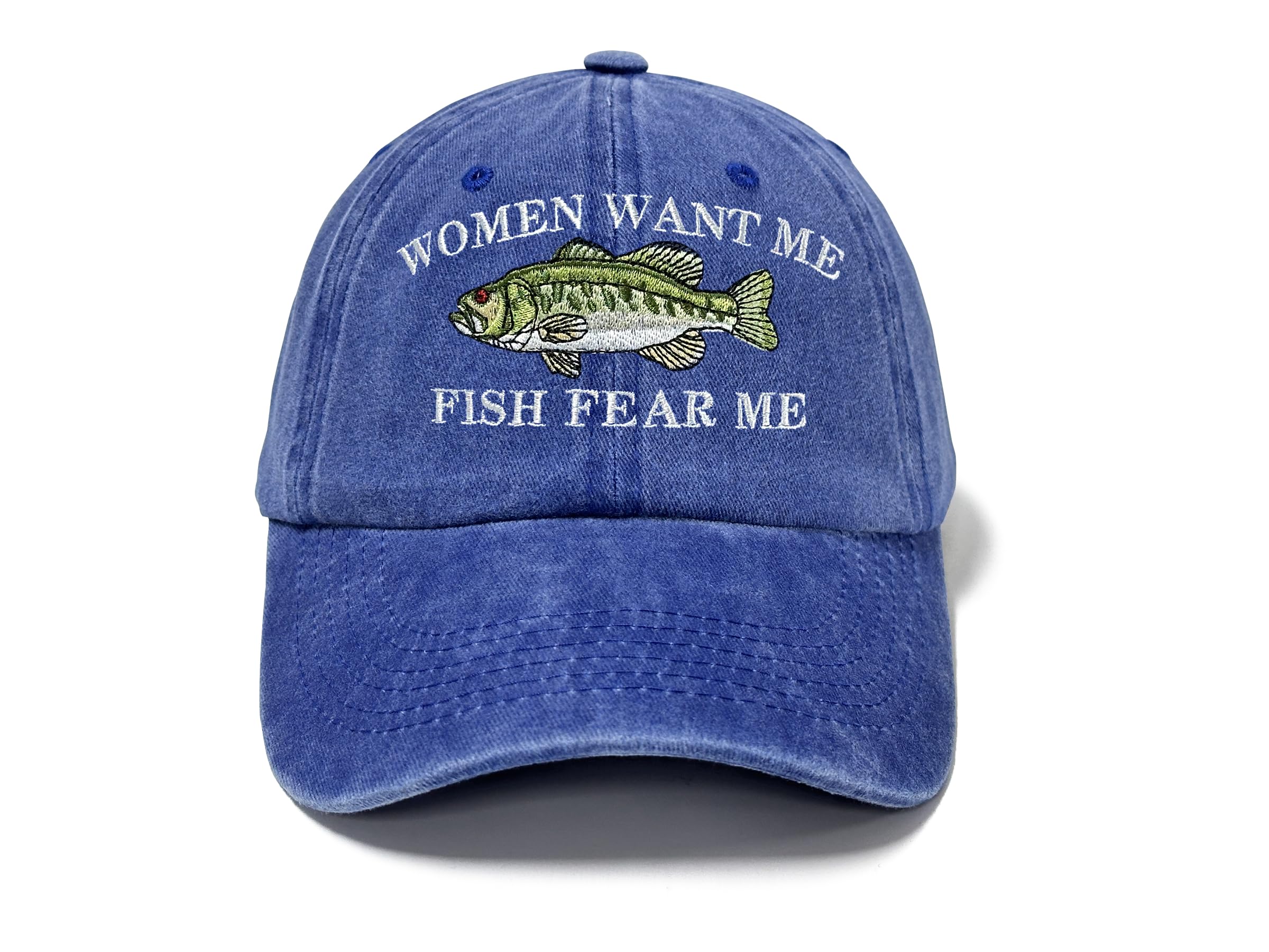 Fish Fear Me Women Want Me Embroidered Baseball Caps for Men Boy