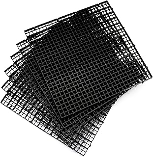 ALEGI Aquarium Fish Tank Divider Plastic Egg Crate Aquarium Filter Bottom Tray Plastic Grid (L 6pcs Black)