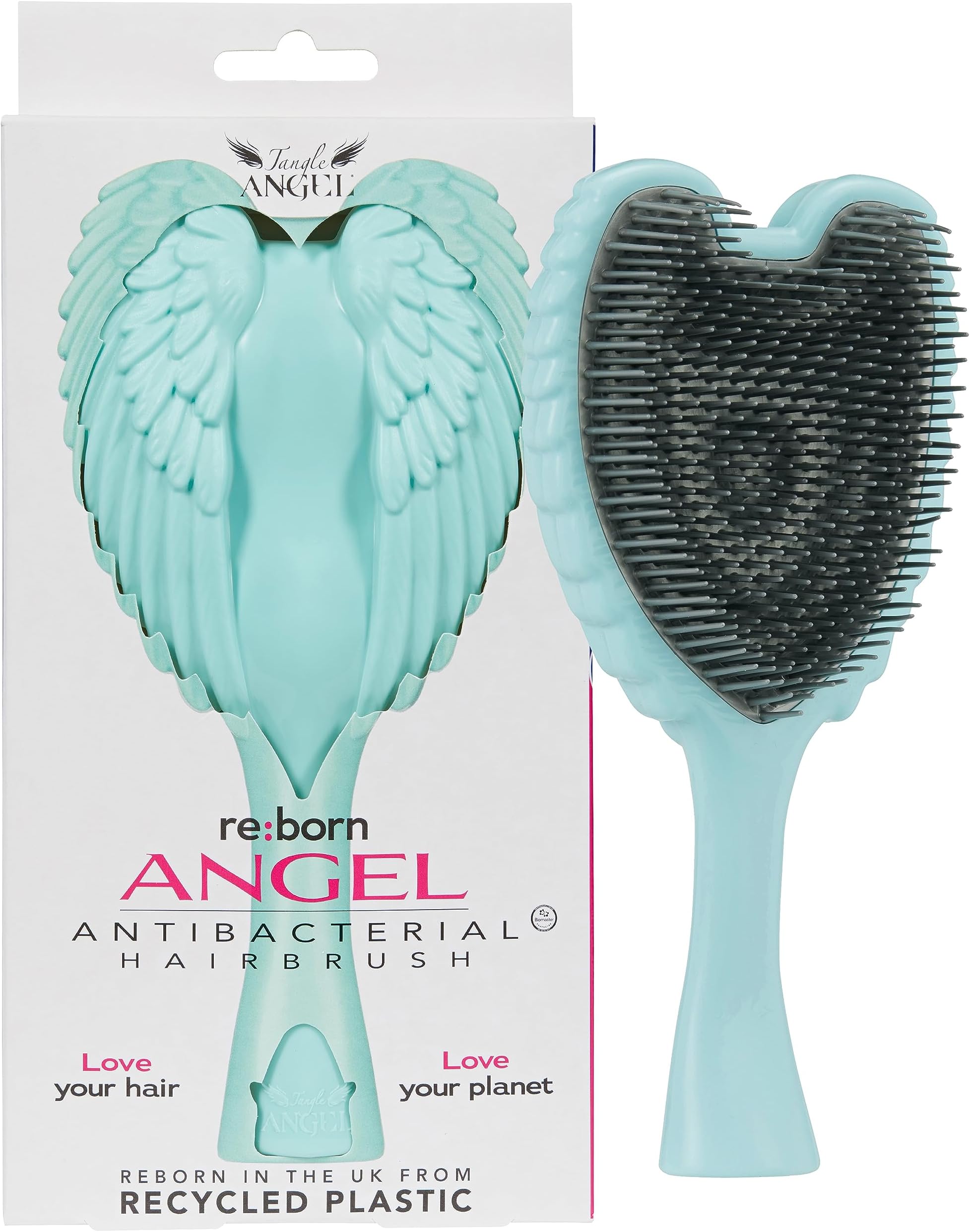 Tangle Angel Detangler Hair Brush - Detangling Hairbrushes for Women with Straight, Wavy, Long, Thick, & Frizzy Hair - Smoothing Paddle Brush Detangler for Shower & Hairstyling - Aqua
