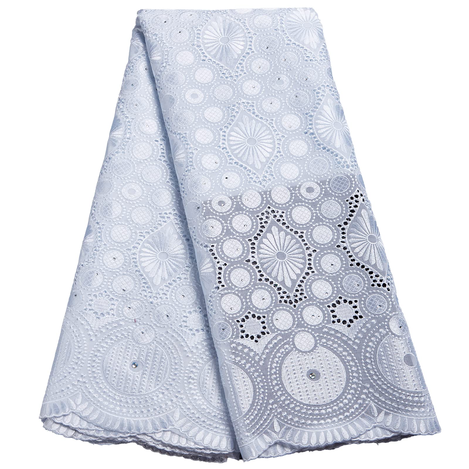 African Lace Fabric 5 Yards, Nigerian Water Soluble Textile Solid Guipure Cord Fabric Raw Material for Party Dress Sewing