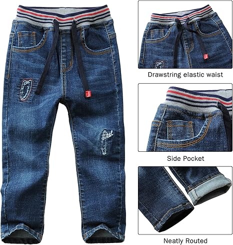 Vaqueros Tommy Hilfiger Para Niños, 5 Bolsillos, Elásticos, Delgados