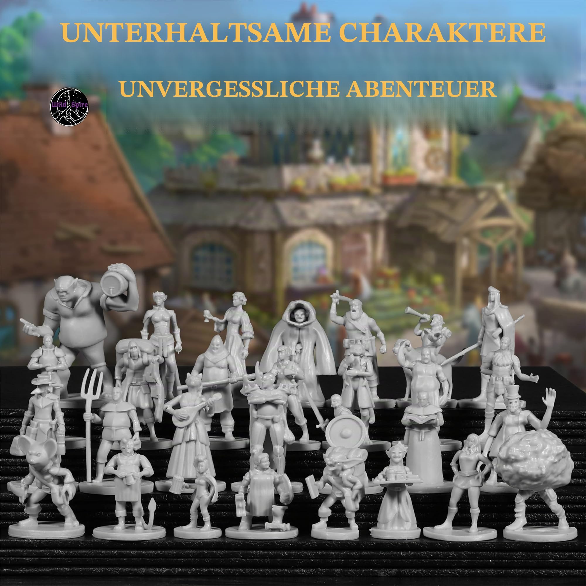 29 Heroische Stadtbewohner Fantasy Miniaturen für D&D - Dungeons and Dragons Starterset - Unlackierte Miniaturen - D&D Minis - Bulk Figuren