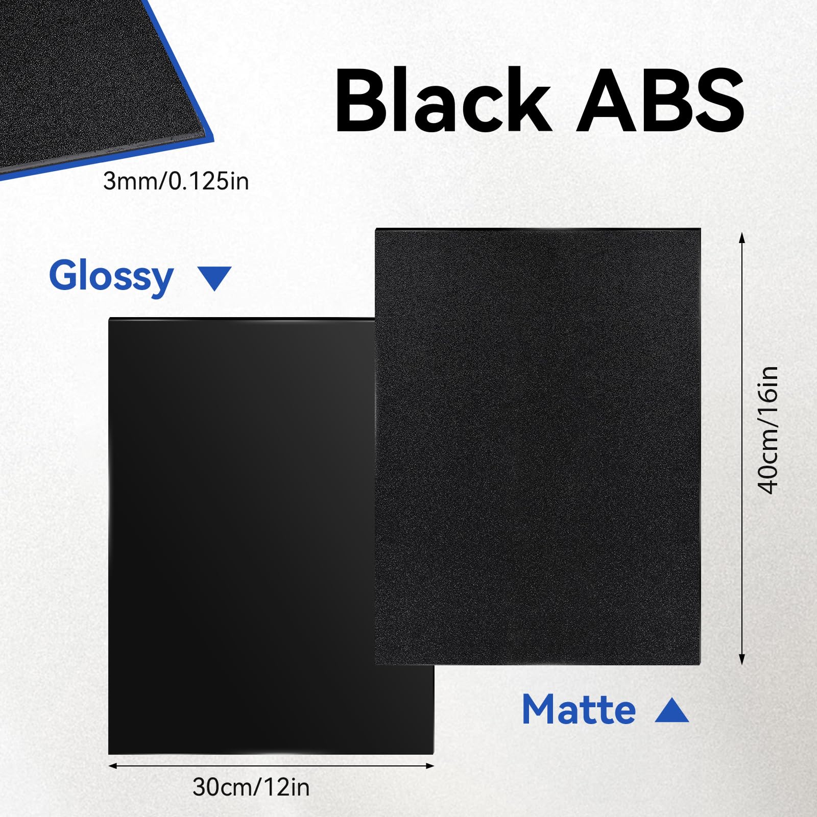 ABS Plastic Sheets - 2 Pack 1/8" x 16" x 12" -2