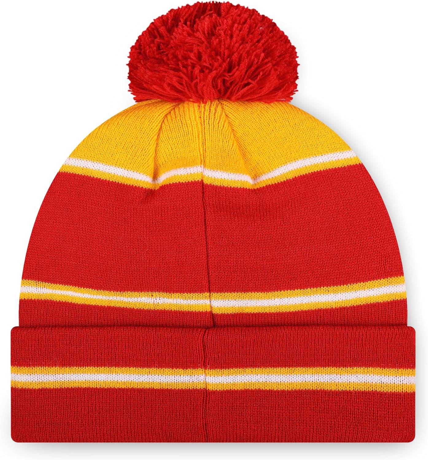 FOCO NFL Team Logo Big Wordmark Stripe Pom Beanie Hat - Image 2