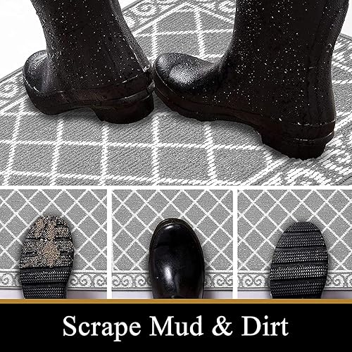 Miniatura 5 de HEBE Indoor Door Mat 32"x48" Non Slip Front Door Welcome Mats Washable Shoe Mats Dirt Trapper for Entryway Low Profile Kitchen Carpet for Entrance