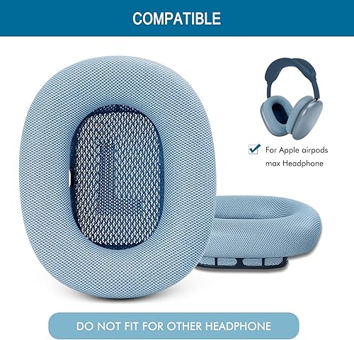 Miniatura 2 de GEVO Almohadillas de repuesto mejoradas para auriculares Apple AirPods Max, almohadillas de cuero de proteína, almohadillas para los oídos con Azul