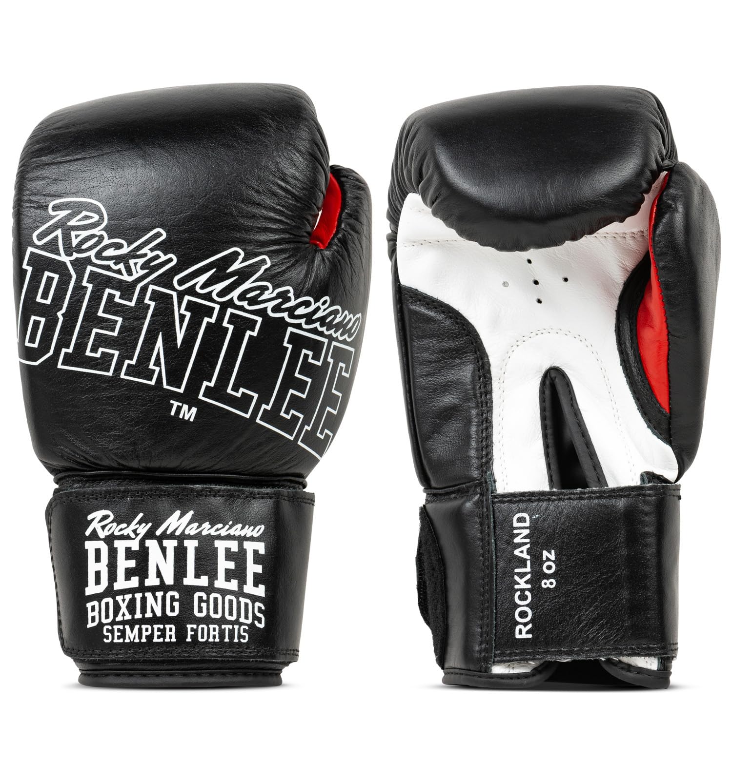 Ben Lee Rocky Marciano Rock Land Guantoni da Boxe, Unisex, 199189, Black/​White, 340 g