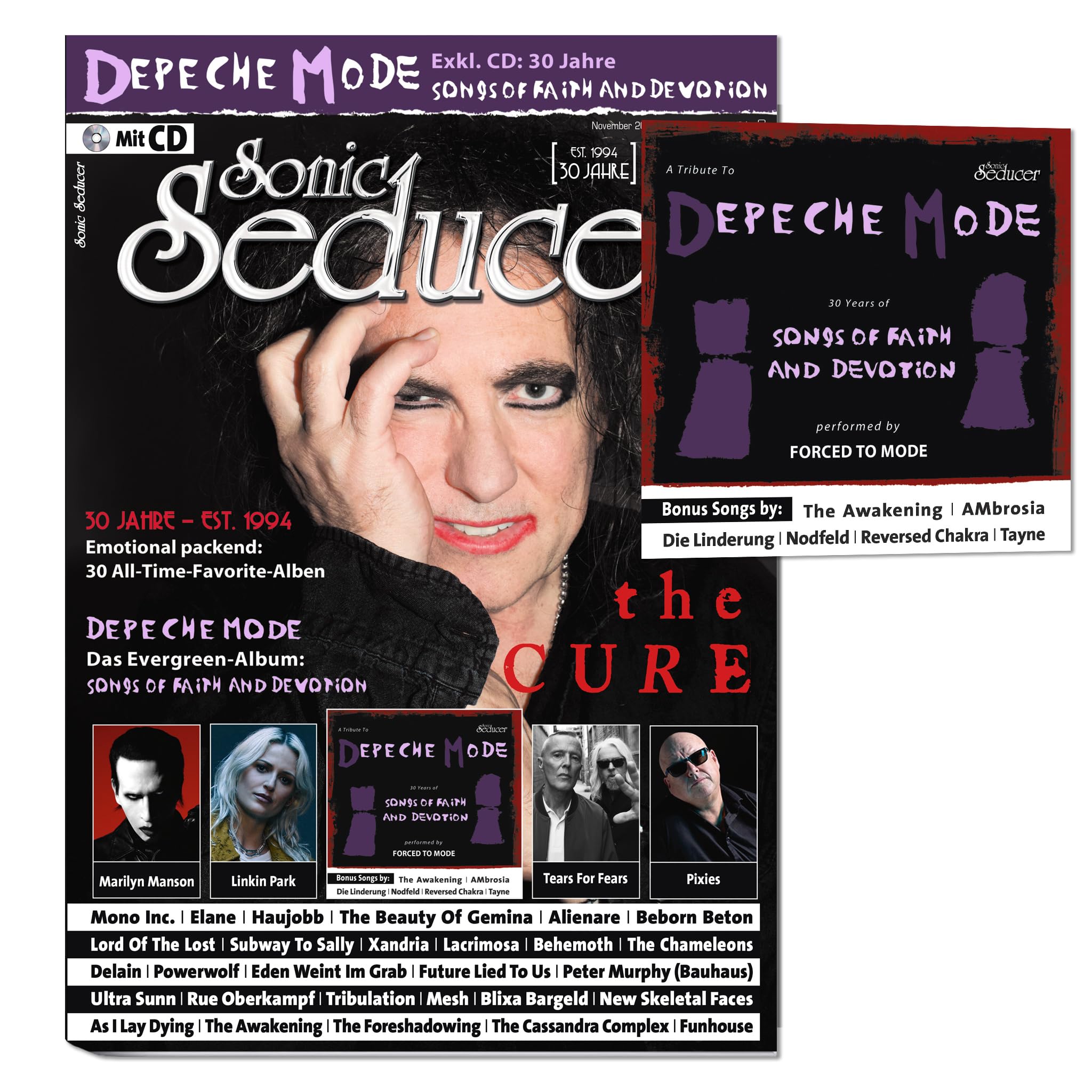 Sonic Seducer 11/2024: The Cure Songs Of A Lost World, Depeche Mode "Songs Of Faith And Devotion" Forced To Mode Cover-CD, Marilyn Manson, Linkin ... Fears, Pixies, Mono Inc., Lacrimosa u.v.a.