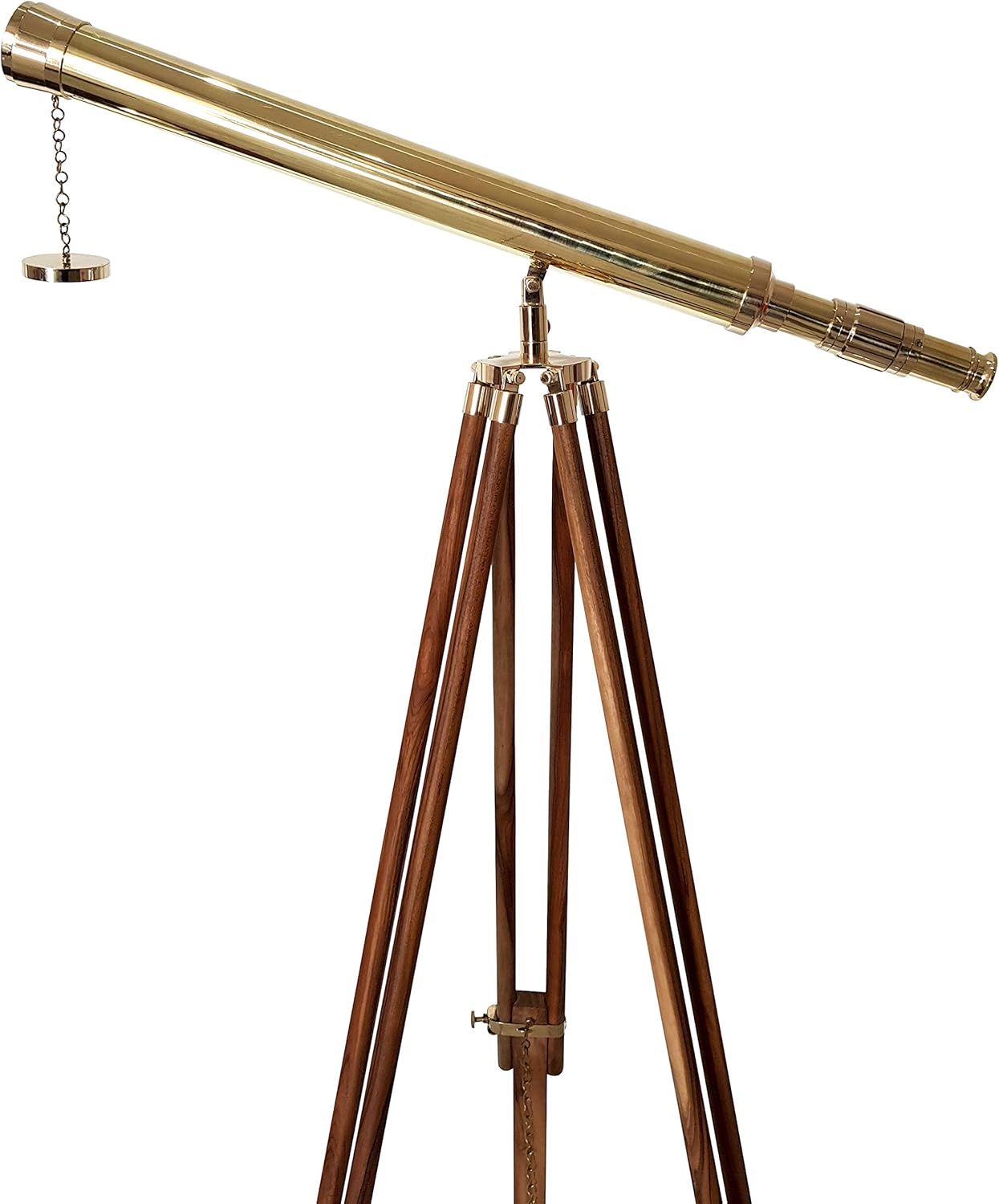 Vintage Tripod Brass Telescope Floor Standing Nautical Harbor Master Scope Maritime Home Decor