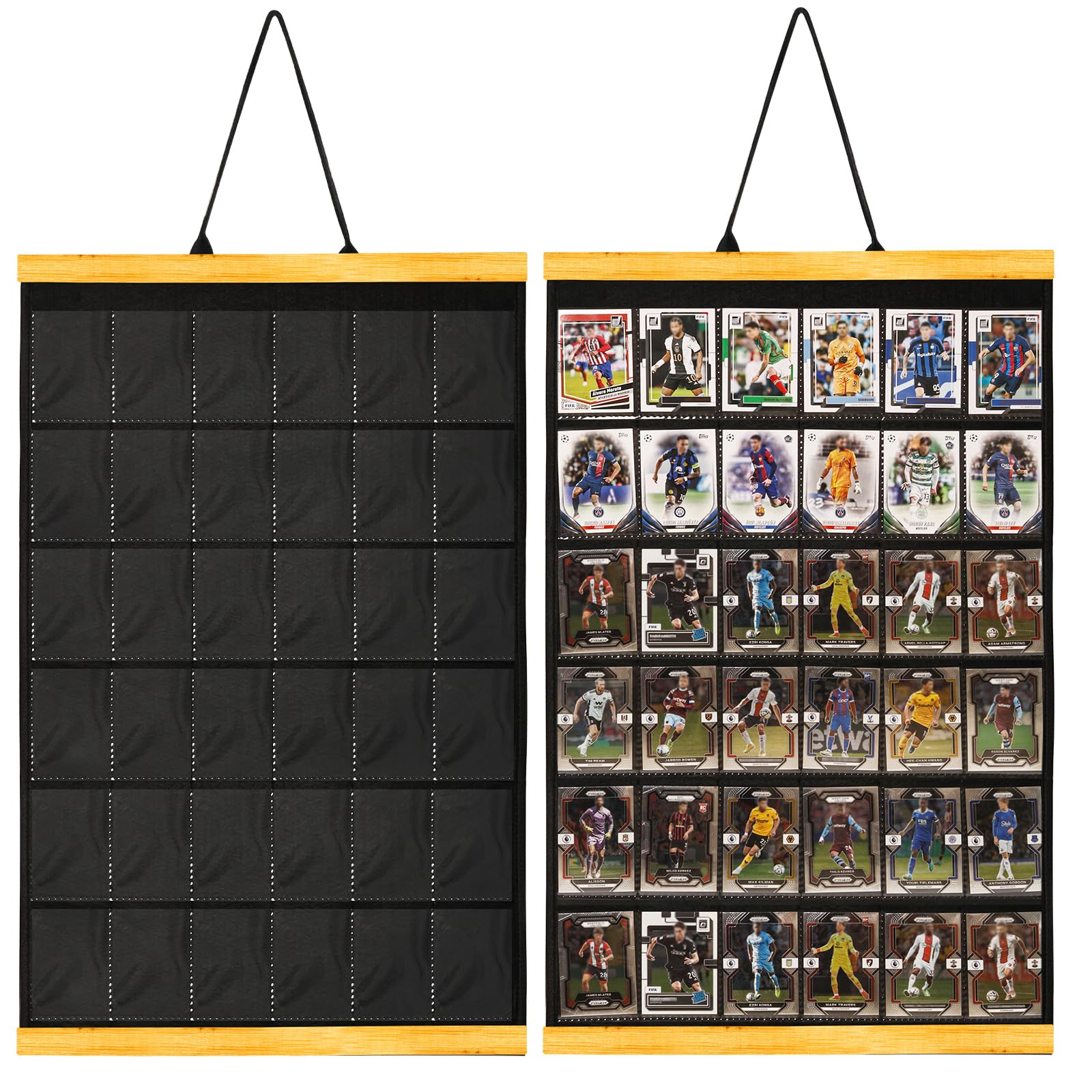 Famaster 36 Cards Display Case - 35PT Graded Sports Card Frame - with PVC Protection & Clear View for Baseball Football Basketball Trading Card Wall
