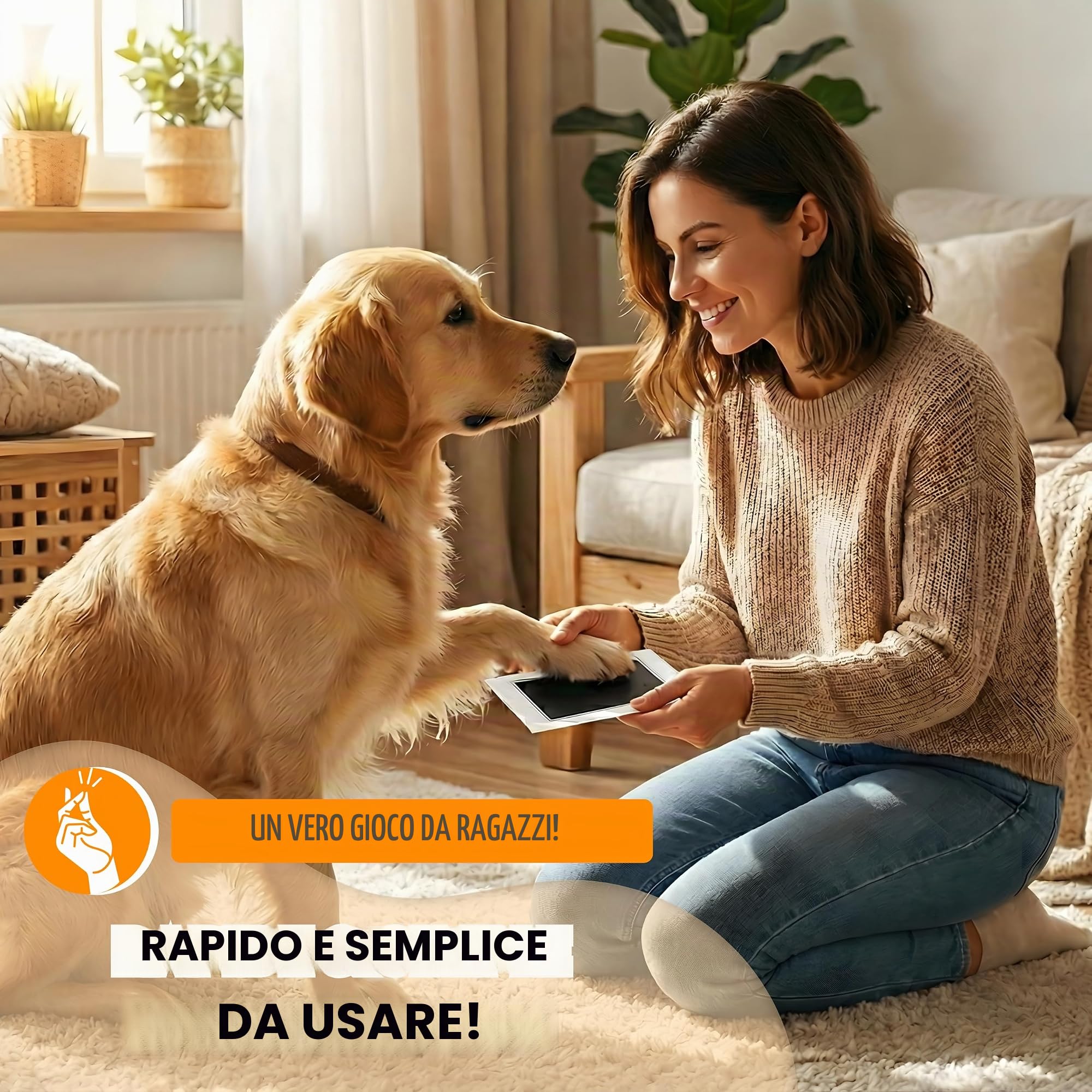 com - Kit per impronte di cane e gatto, per conservare un ricordo, realizzare un tatuaggio o una cornice, Misura grande, Dimensioni: 12,5 x 8 cm