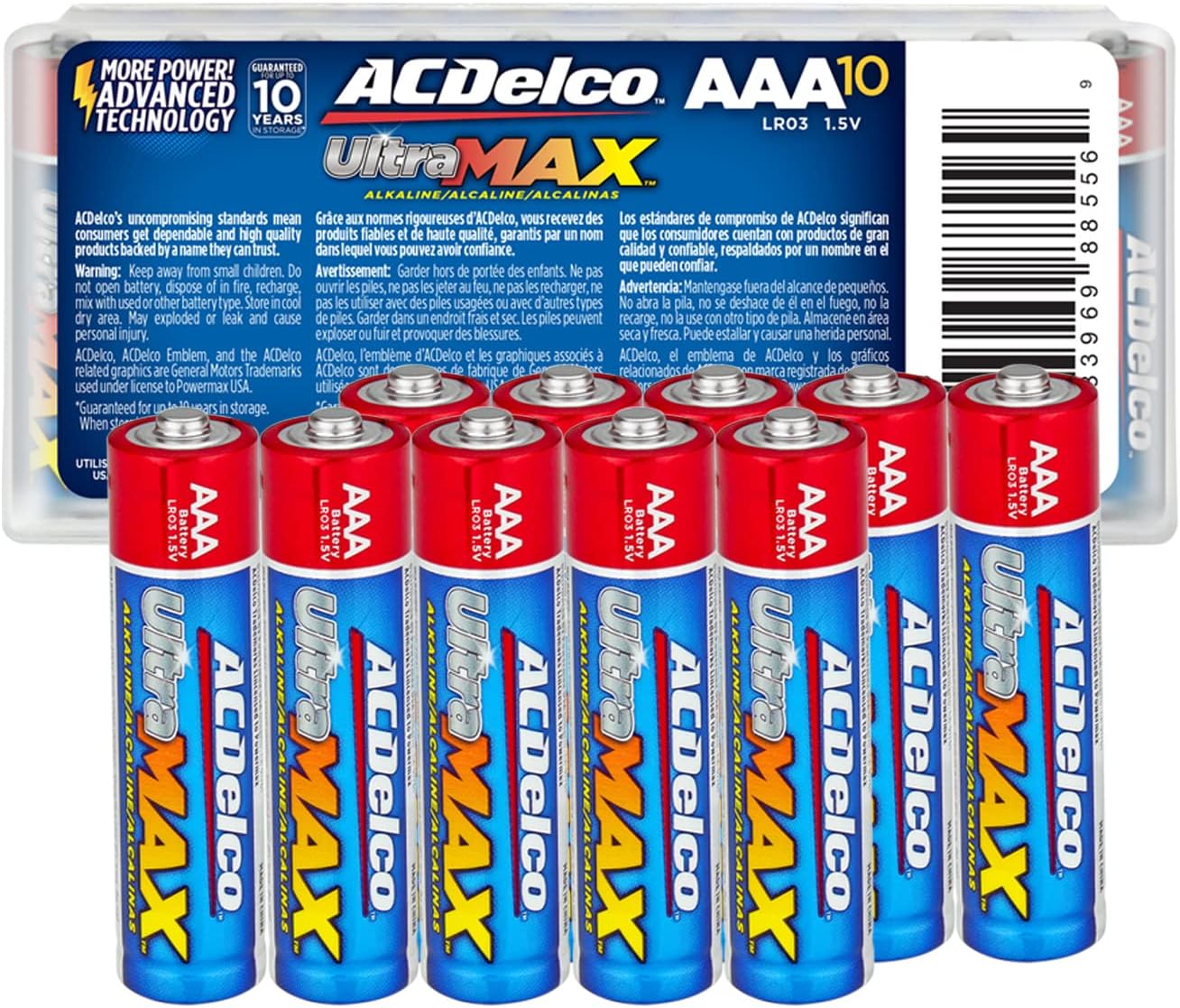 ACDelco AAA Batteries UltraMAX Premium Alkaline Battery, 10Count