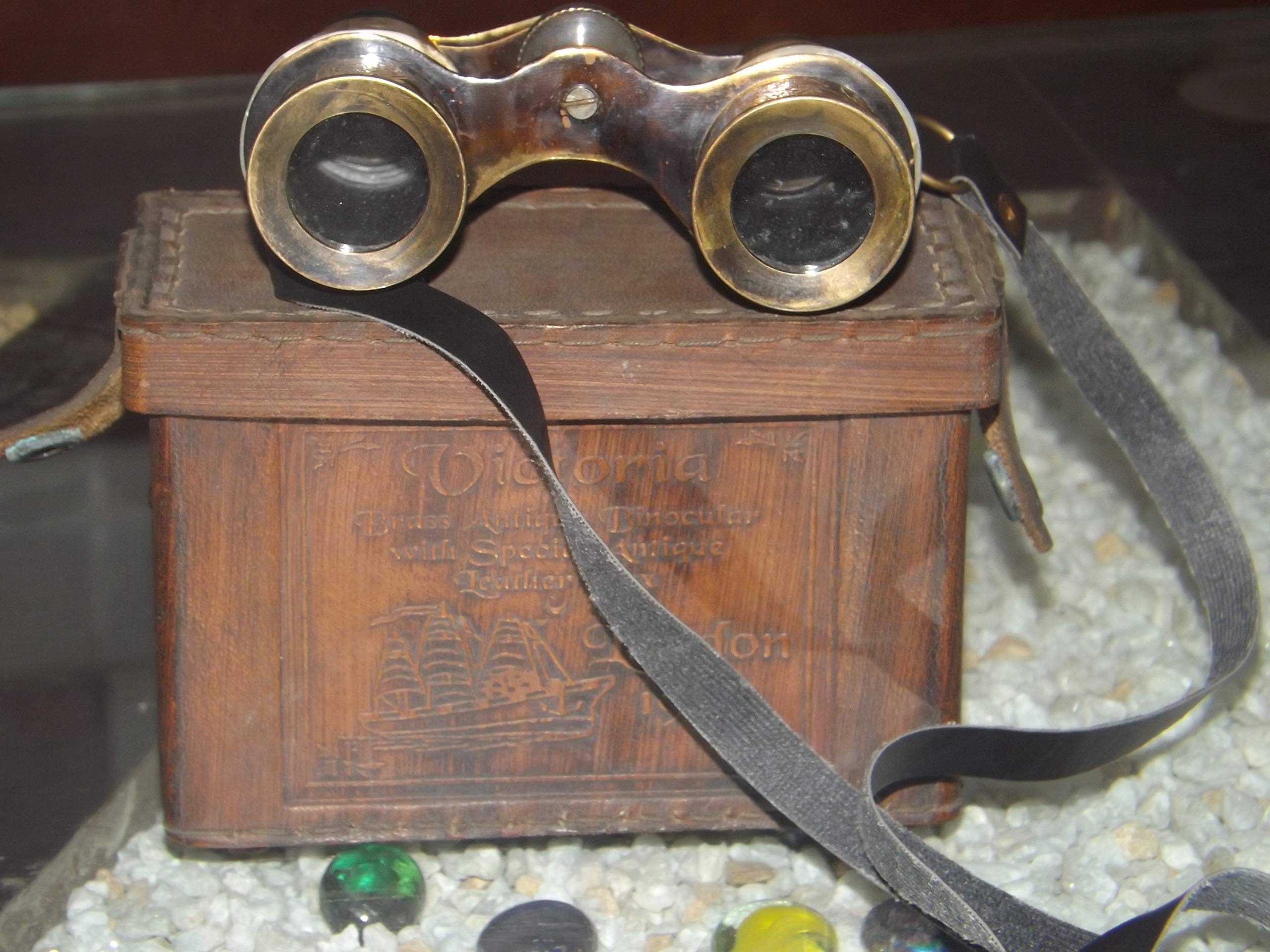 Global Art Brass Monocular Binocular with Leather Case with a Beautiful Brass Antique-picture-15