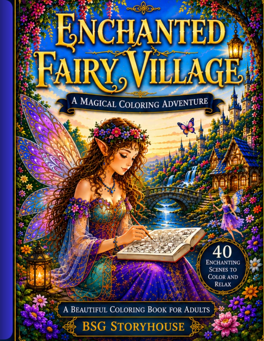 Enchanted Fairy Village: A Celtic Fantasy Coloring Book of Enchanted Villages, Fairy Celebrations, Woodland Adventures, and Magical Folk Life