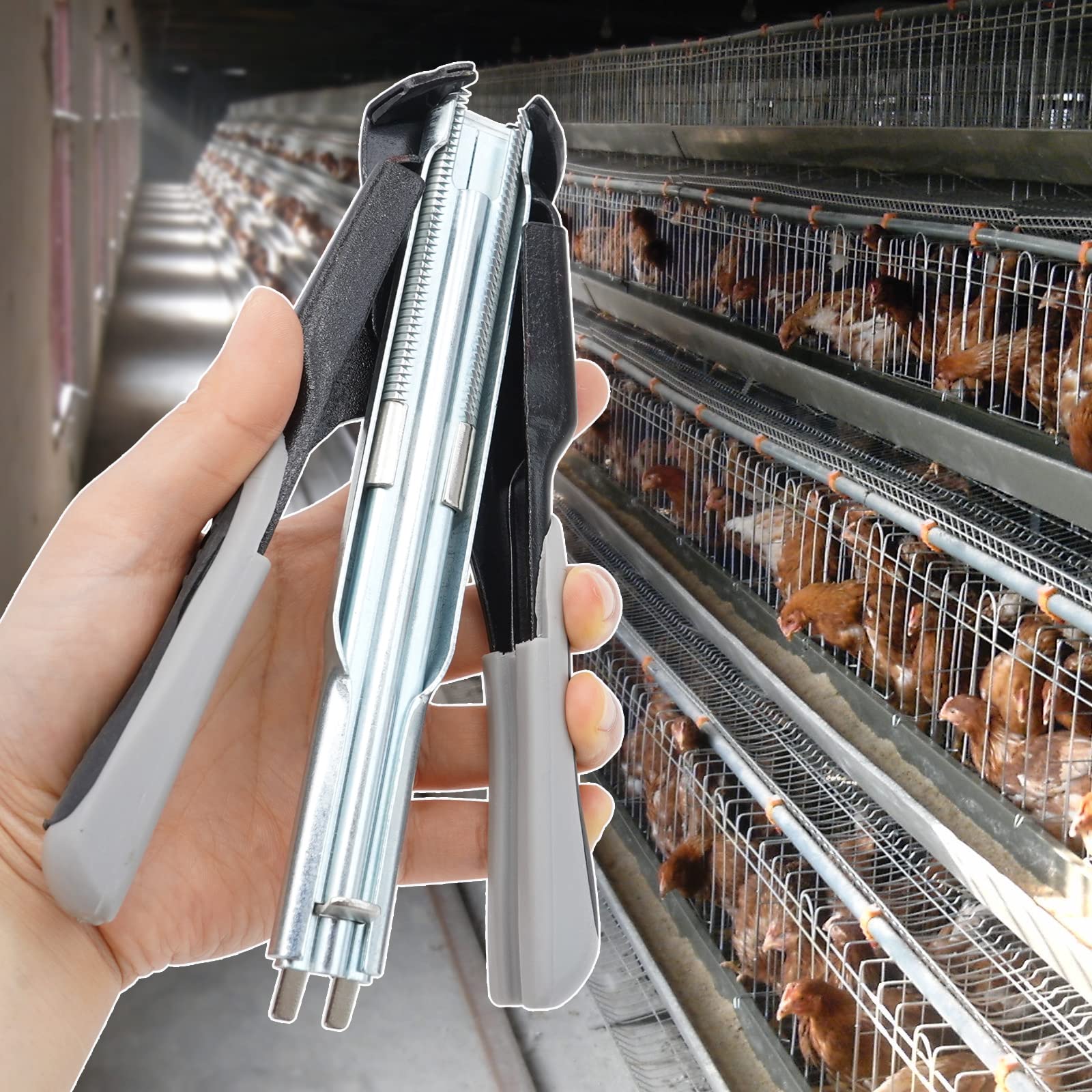 Pinze Per Anelli di Maiale con 2500 Chiodi Di Tipo Pinze Ad Anello Multifunzionali Automatiche Per Gabbie da Allevamento, Gabbie Per Animali Domestici,Strumenti Per la Riparazione di Recinzioni