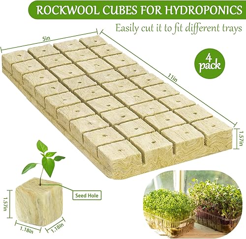 Vista 36 de Legigo Cubos de lana de roca de 2 pulgadas para iniciadores de semillas hidropónicas, cubos de plantación de lana de roca, tapones hidropónicos de 2