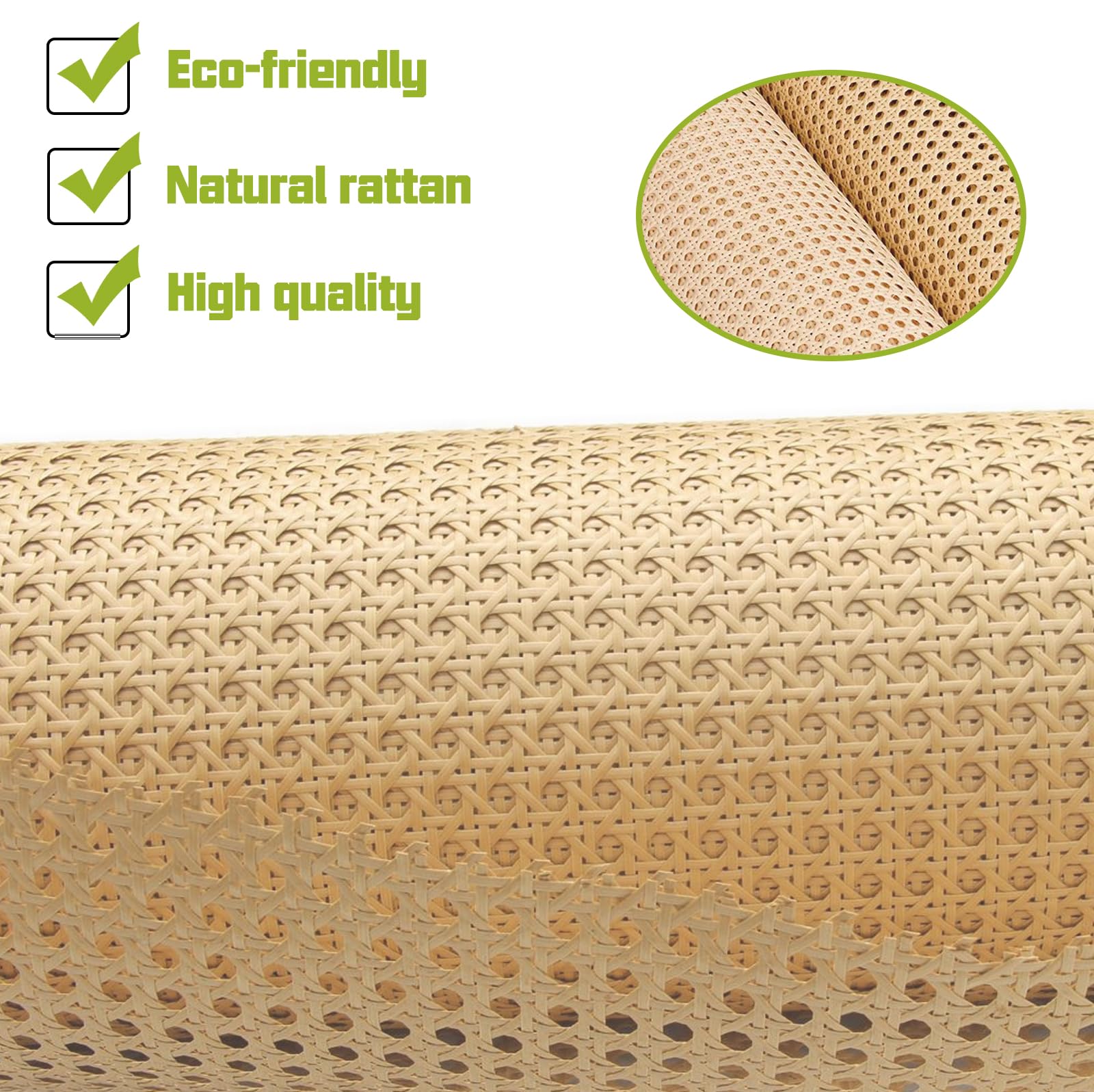 Rattan Naturale Rotolo,40cmx100cm Fatto A Mano Fettuccia Rattan,Fettuccia Rattan Intrecciato,Fettuccia in Rattan per Mobili per Mobili Decorazione Domestica
