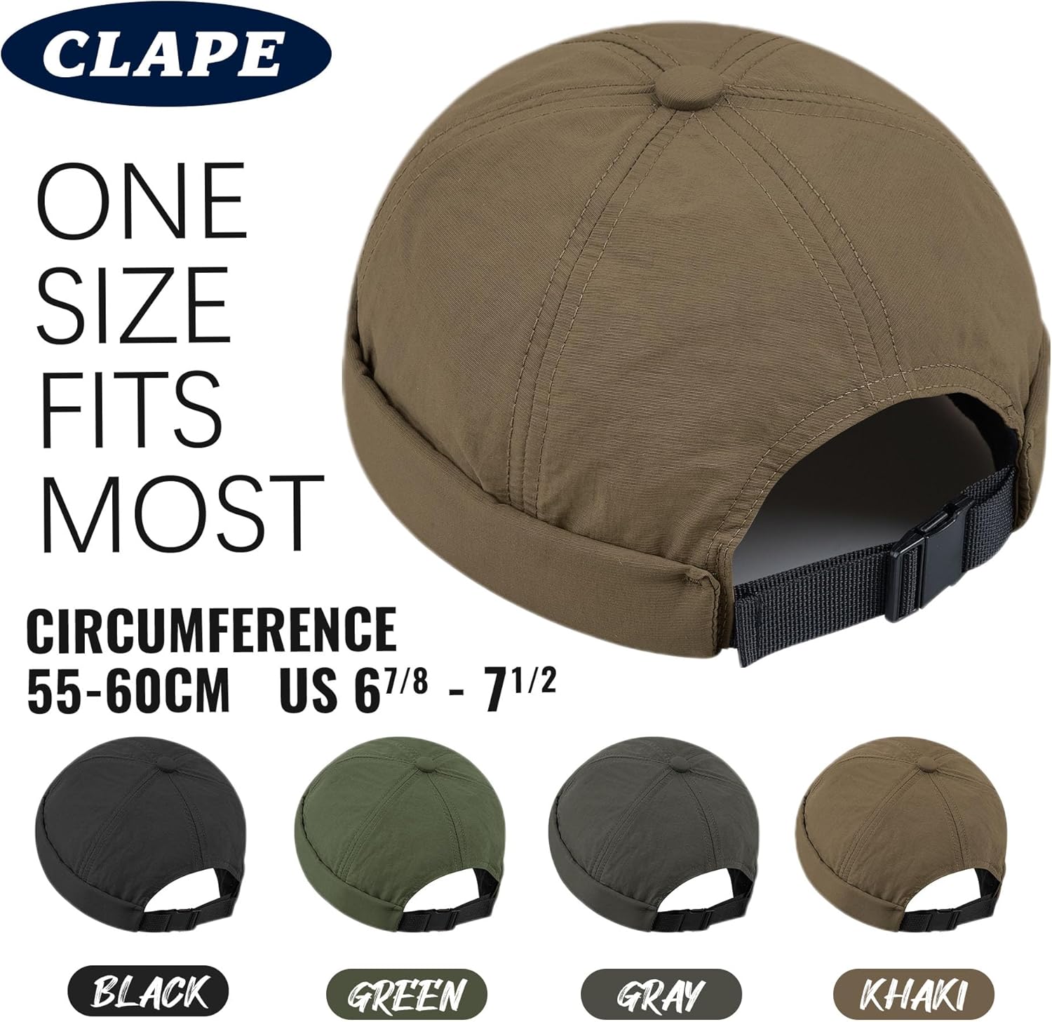 CLAPE Lightweight Breathable Brimless Cap Street Casual Versatile Summer Quick Dry Docker Cap No Brim Sailor Cap Leon Cap - Image 4